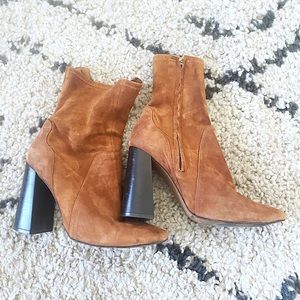 Zara 7 1/2 Boots | Heeled Booties | Sz 38 | Suede